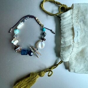 Chan Luu Pearl Larimar Turquoise Tanzanite Mix Bracelet NWOT